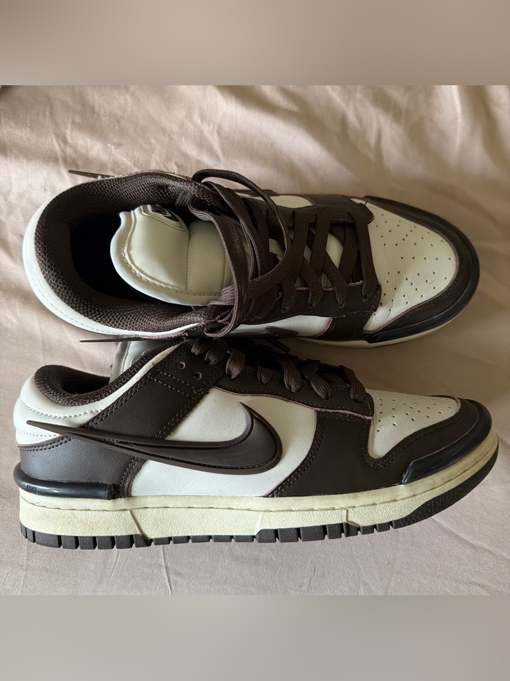 Nike Low Top Sneakers in Brown and White